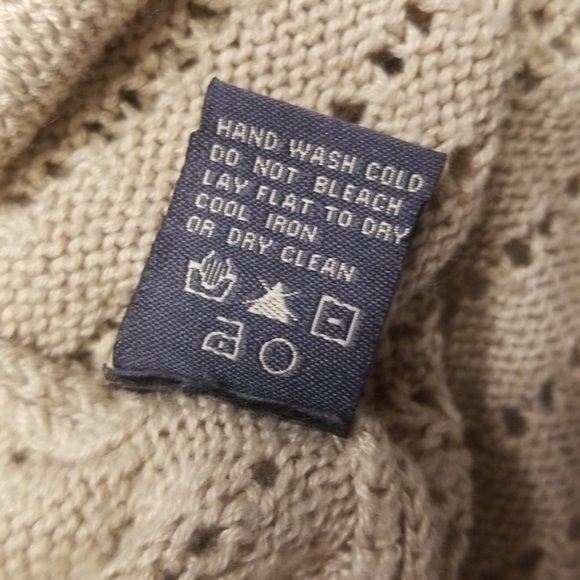 ⭐last CHANCE ⭐ Open front cardigan sweater crochet cascading 3/4 sleeve M tan - Picture 12 of 12